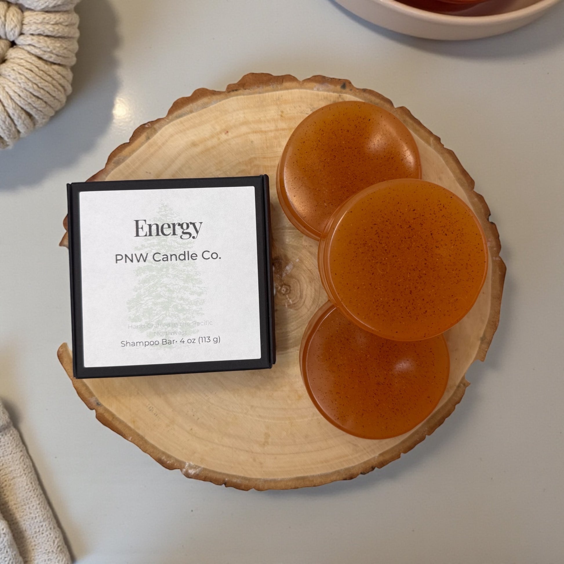 Rectangular PNW Candle Co. Signature Shampoo Bar shown from the front.