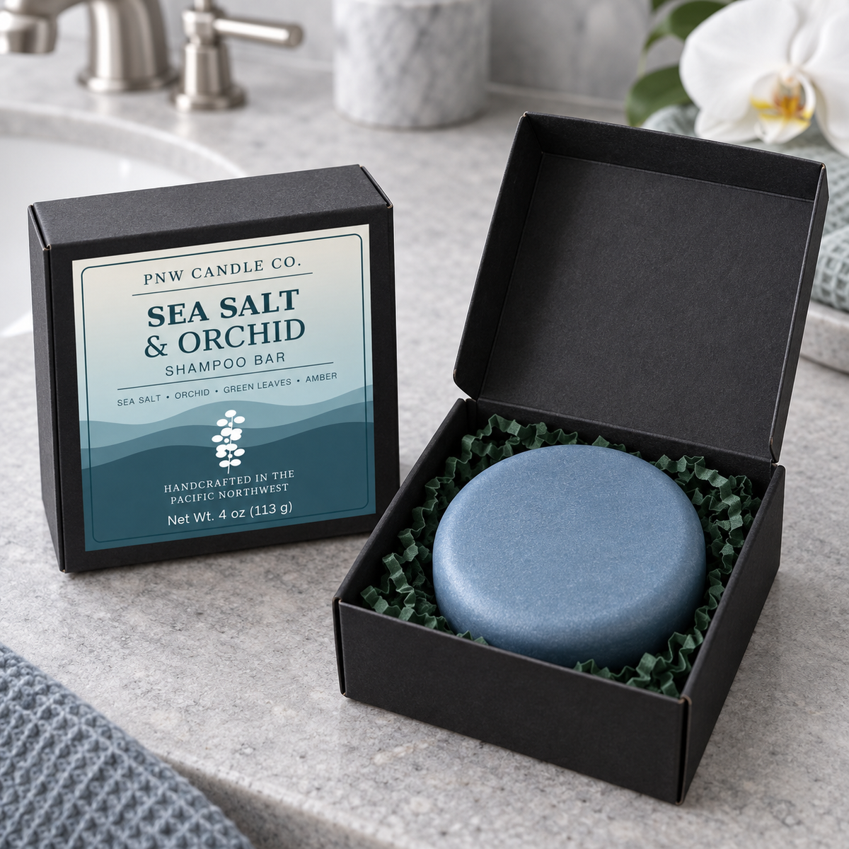 Sea Salt & Orchid Shampoo Bar