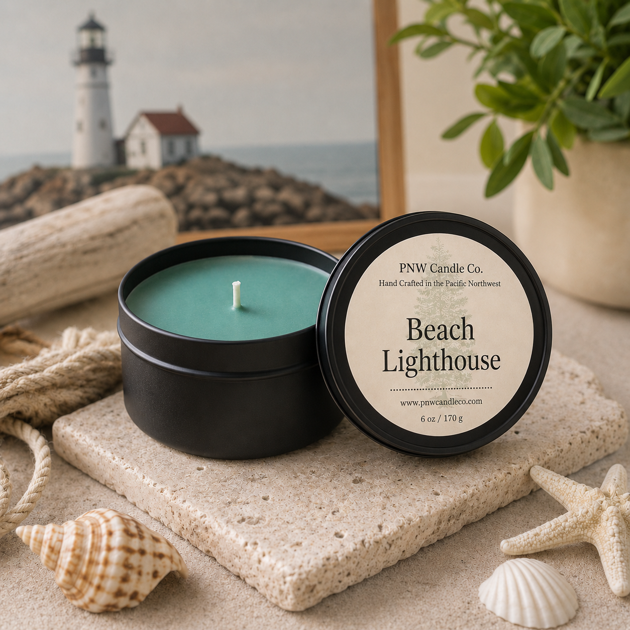 Beach Lighthouse Scented Candle