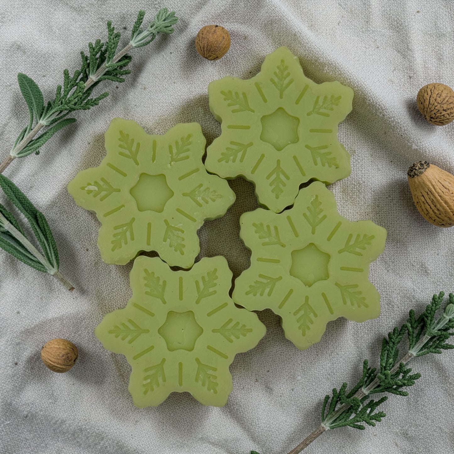 Sage and Cypress wax tart by PNW Candle Co, scented wax melt in a decorative tart shape for home fragrance.
