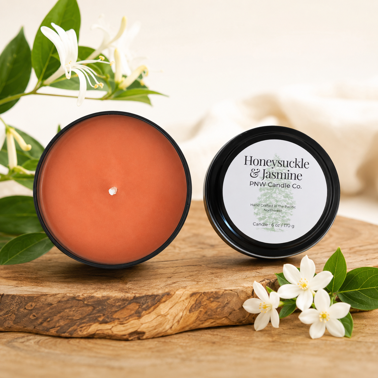Honeysuckle & Jasmine Scented Candle