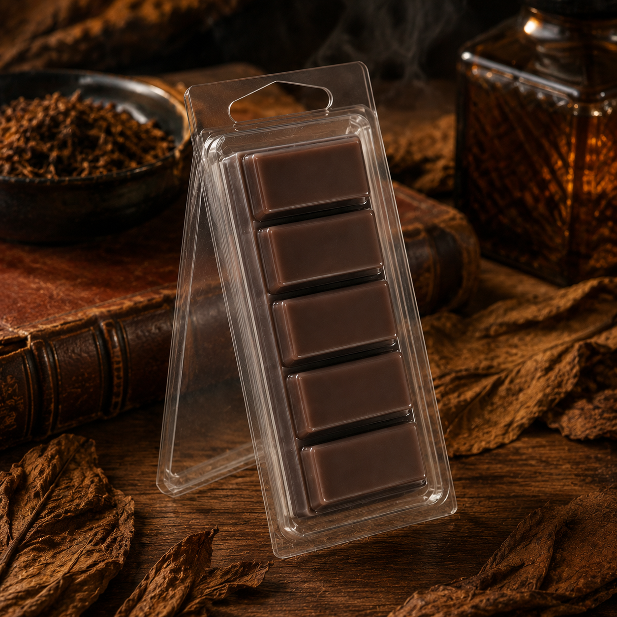 Calumet five-section Snapbar wax melt in a clear hinged container with warm heritage styling