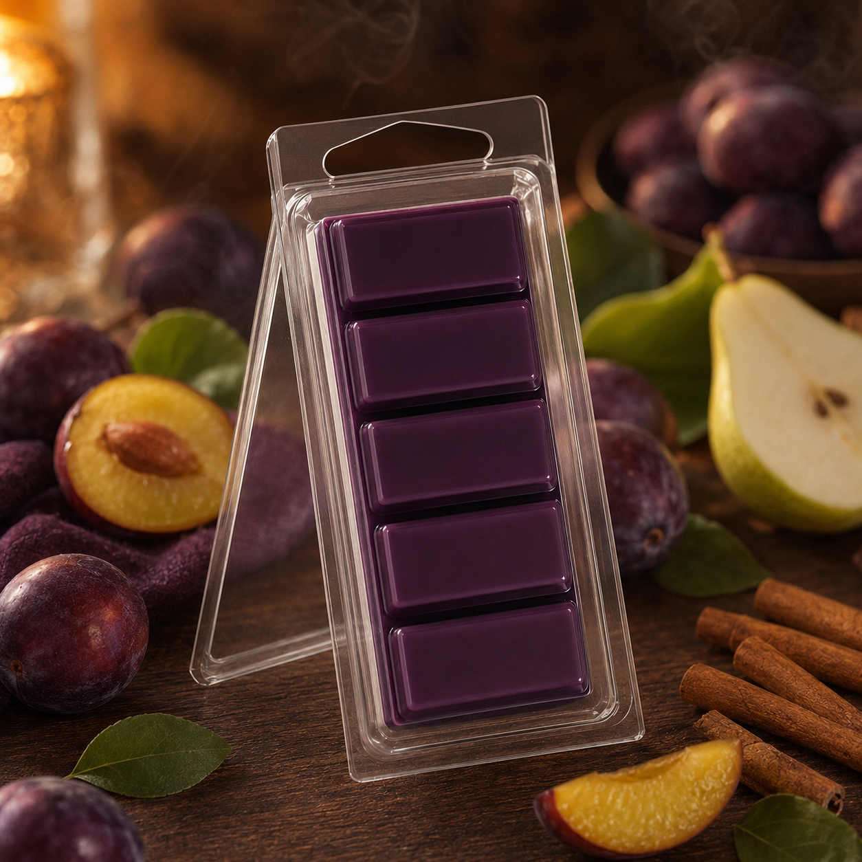 Deep purple Harvest Moon 1.5 oz five-piece Snapbar with plum, pear, cinnamon and smoky autumn styling